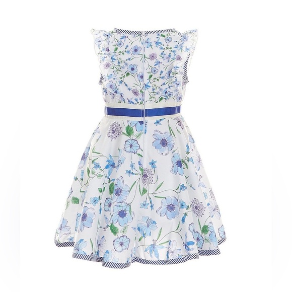 Rare Editions - Little Girls 2T Sleeveless Twin-Printed Fit-And-Flare Dress - Picture 2 of 3